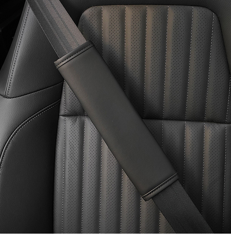 Car Seat Belt Shoulder Cover Leather Wear-resistant Comfortable All-season Universal Printable logo
