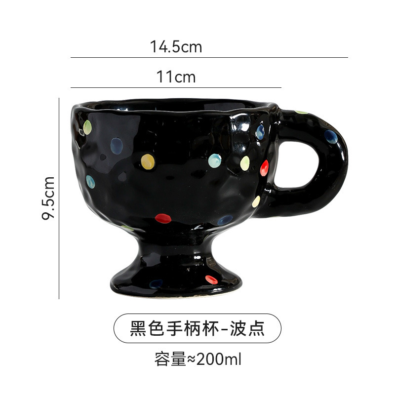 Creativo y único taza de marca simple retro nicho café de la tarde té frutas manija de cerámica personalidad