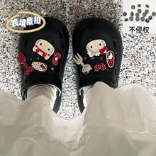 卡通可爱少女心洞洞鞋鞋花鞋扣头巾夹子kt猫甜美可拆卸装饰扣配件