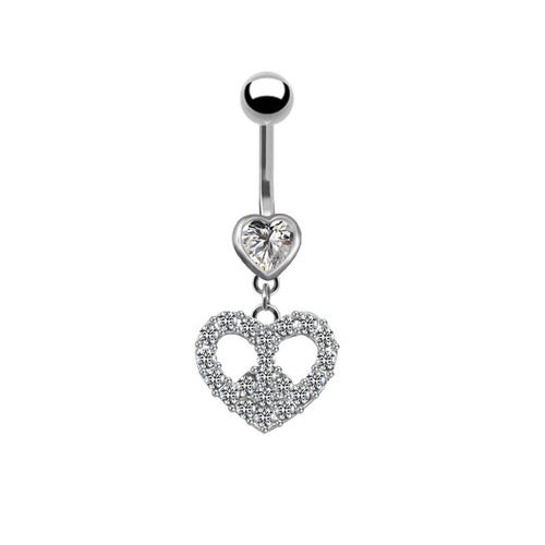 Gaibei European and American cross-border heart-shaped wings navel ring navel ornaments navel nails angel wings navel ornaments stainless steel piercing jewelry