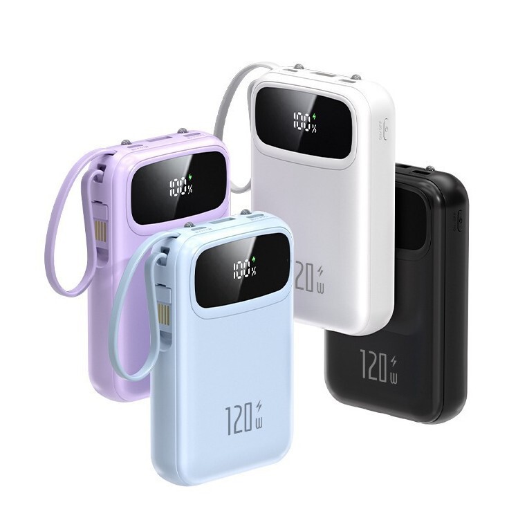 New Cross-Border Foreign Trade 120W Fast Charging Powerbank 20000Mah Large Capacity with Built-In Four-Cable Power Bank