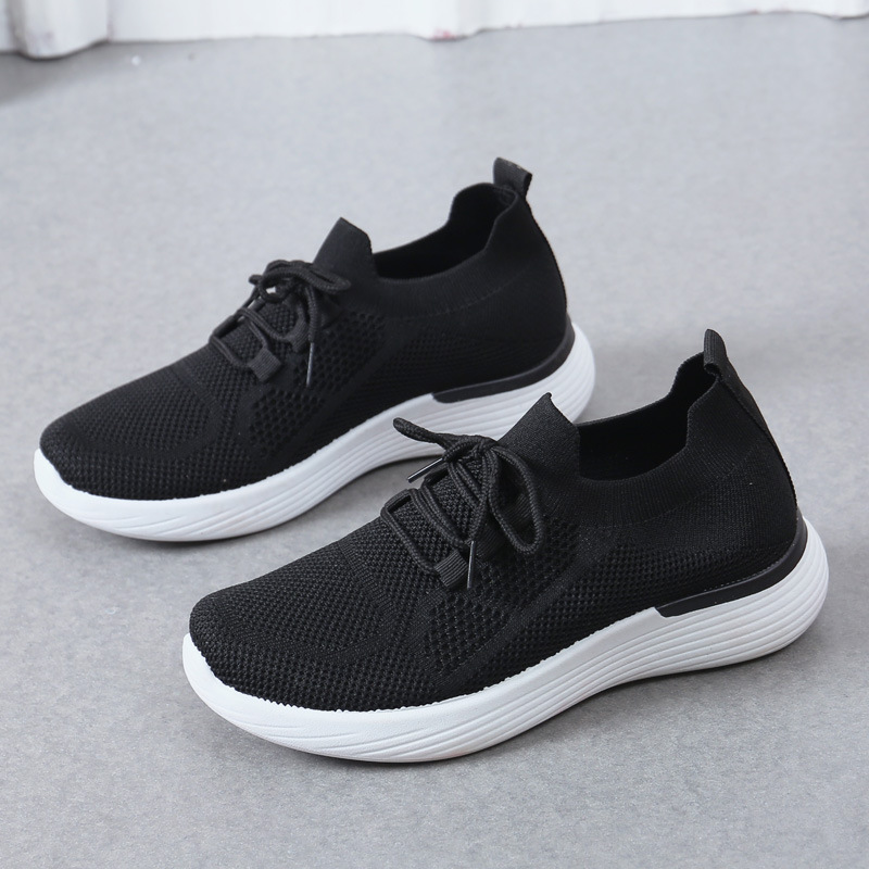 2023 Casual Shoes for Women, Fly-Knit Mesh Sock Shoes, Women's Flat Shoes, Breathable Casual Sneakers, Low-Top Breathable and Lightweight