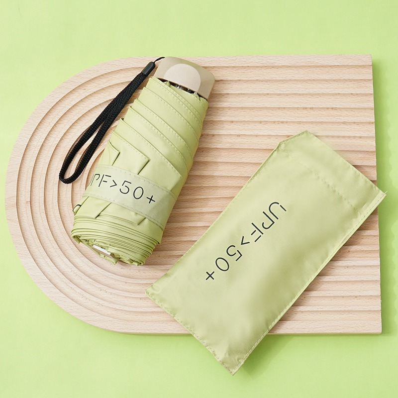 Cápsula paraguas protección solar Protección UV paraguas reforzado de ocho huesos paraguas cinco veces pequeña sombrilla portátil