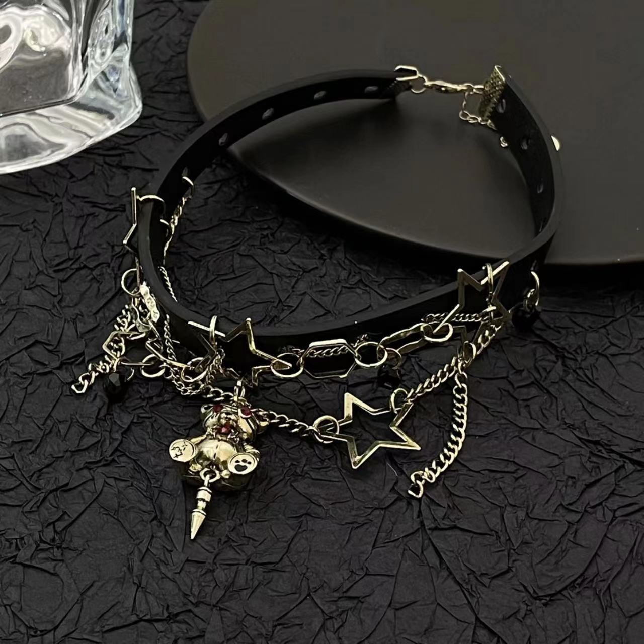 IG Style Cool Style Star Bear Mixed Materials Chain Hollow Out Inlay Rhinestones Women's Choker display picture 2