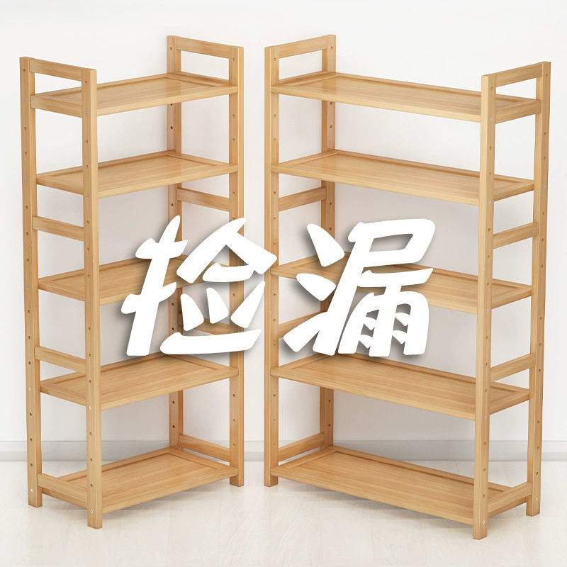 Бамбуковый стеллаж для хранения Простой пол Гостиная Спальня Книжная полка для хранения Многослойная бамбуковая перегородка Прикроватная полка
