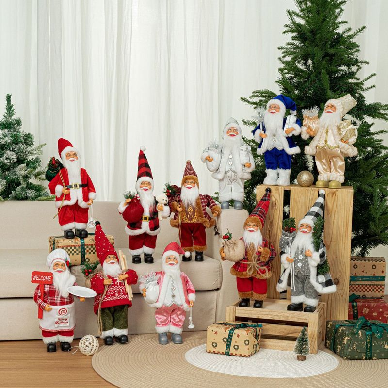 越境クリスマス新商品 プラスチック製サンタクロース人形 ショーウィンドウ装飾用品 12inch 立ち姿サンタクロース|undefined