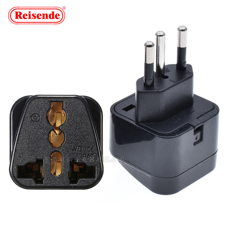 巴西转换插头 巴西转换插座 巴西插头插座转换器 菱形3圆脚接地