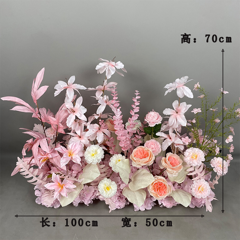 新款婚庆装饰地排花婚礼花艺T台路引花花酒店迎宾排花艺|undefined