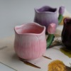 Small design purple ceramics with glass, high quality cup, trend of season, Birthday gift