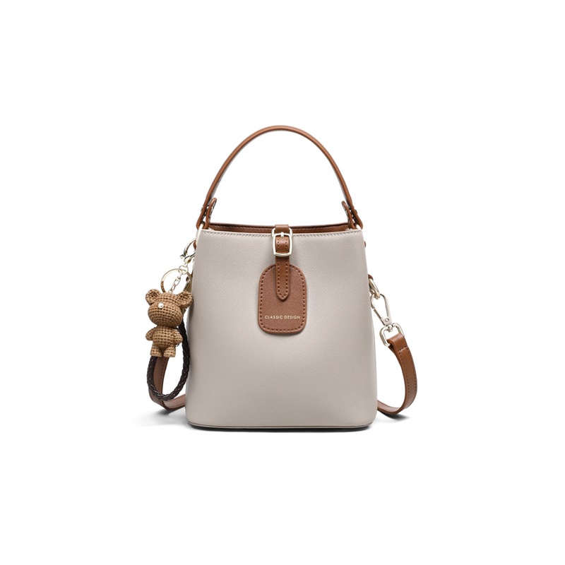 Women's Bucket Bag 2026 New Spring/Summer Genuine Leather Handbag Luxury Contrast Color Commuter Shoulder Bag - Thumbnail 5