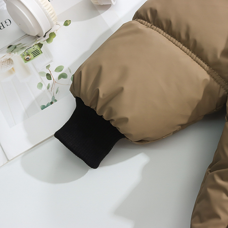 Varm vinterjacka för barn med huva och bomullsfoder_voghion.com