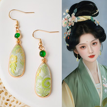 古风高级感小众设计汉服古典气质日常耳饰新中式复古刺绣金属耳环