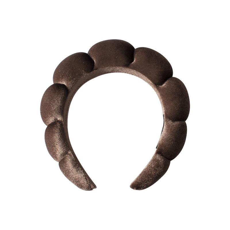골드벨벳 헤어밴드-브라운