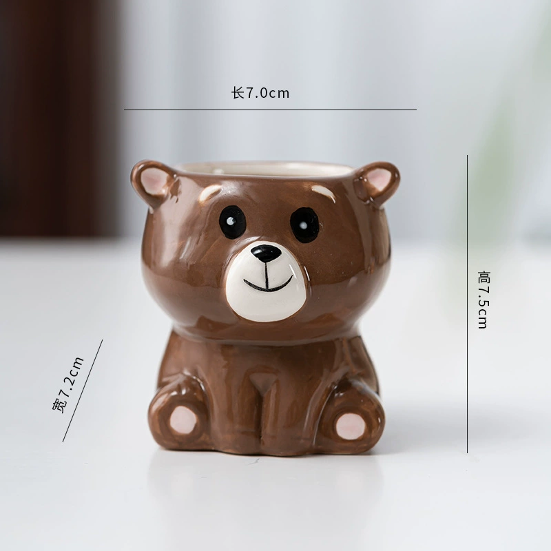 Керамический мультяшный цветочный горшок, декоративный фигурный кашпо — 19×13×6,75 см