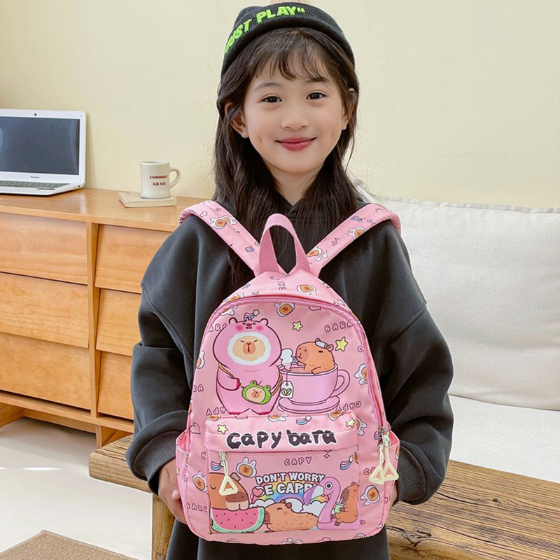 Mochila Kapibala transfronteriza para niñas de gran capacidad mochila de todo fósforo niño de jardín de infantes mochila de dibujos animados resistente al desgaste ligero
