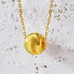 Gold 999 Pure Gold Transfer Bead Pendant 3D Hard Gold Cat's Eye Bead Passepartout Bracelet Fashionable Casual Hot Style