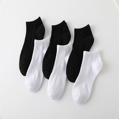 品牌童襪兒童白船襪全棉襪子黑色白色透氣學生襪