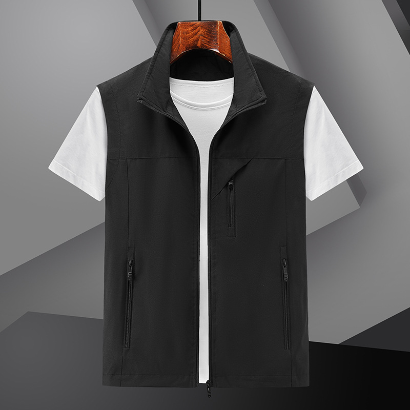 Chaleco de verano 2024 hombre chaleco delgado ocio primavera y otoño chaleco transpirable chaleco de color sólido juvenil chaleco de secado rápido