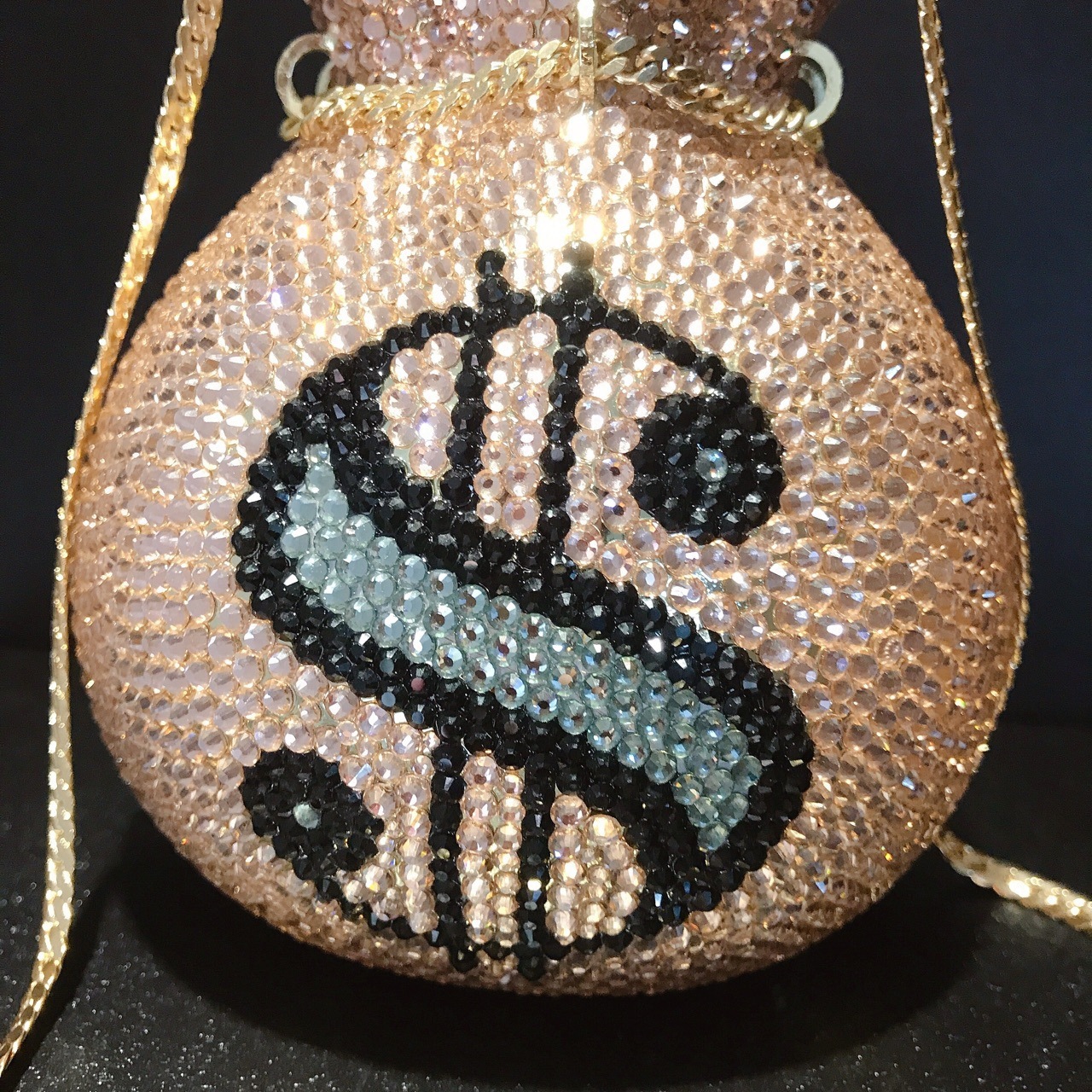 Nuevo bolso de dinero transfronterizo lleno de bolsas de cena de diamantes redondas bolsas de mano de diamantes de banquete de cristal bolsas de mano duras