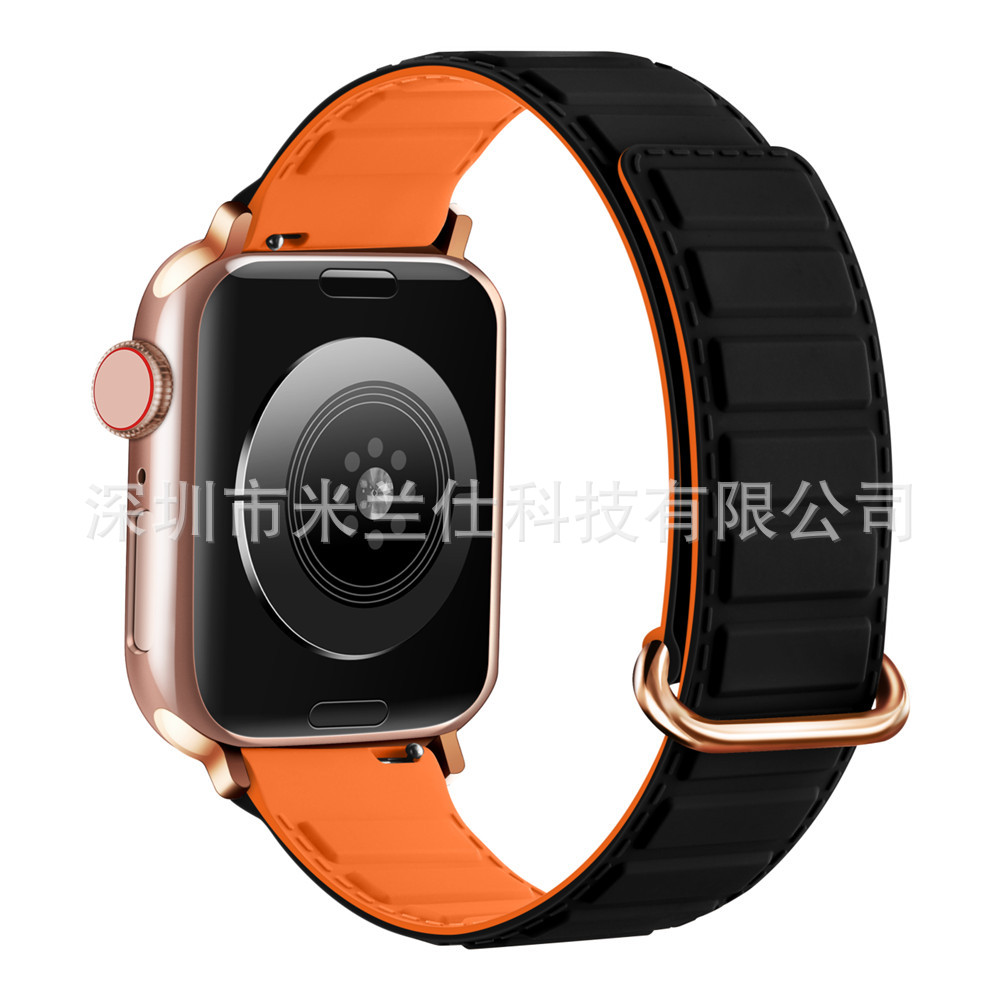 Adecuado para Apple Watch silicona S9 fuerte succión magnética iwatch56789se deportes ultra2 correa de reloj