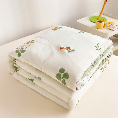 Washed cotton summer cool quilt air-conditioned quilt printed single and double summer quilt student dormitory quilt core event gift quilt wholesale