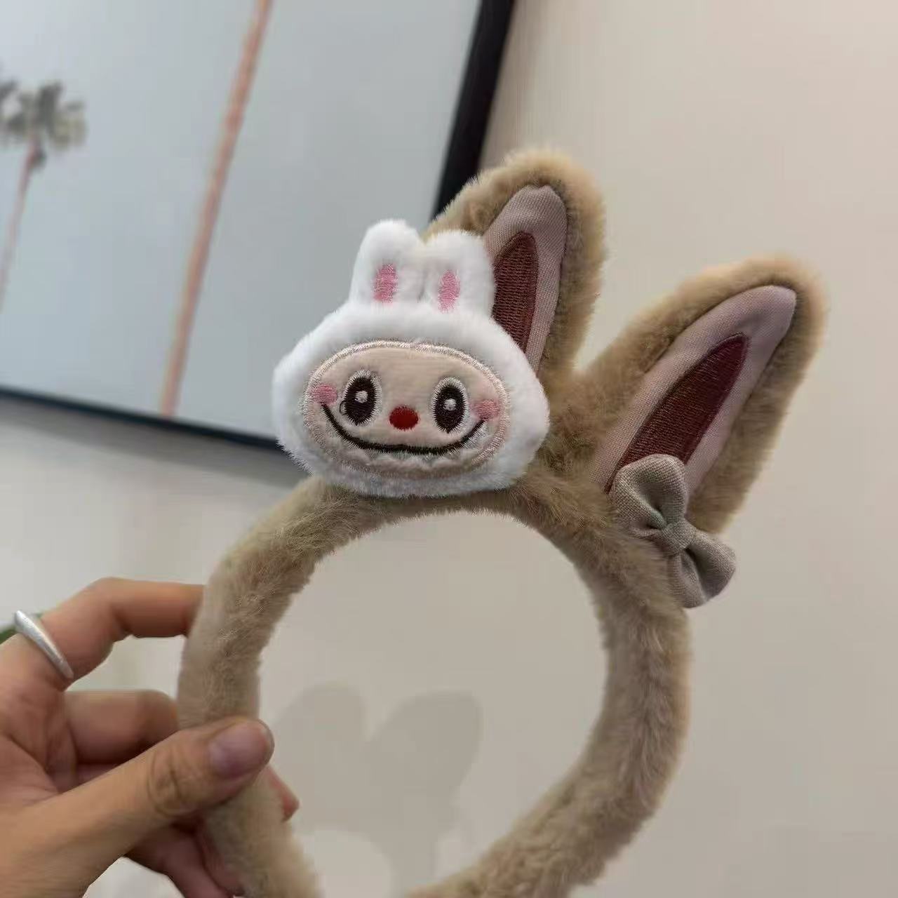 Nuevo hermoso amor tridimensional oso cabello red de peluche rojo dibujos animados orejas lavar la cara cabello red adornamiento para el cabello rojo al por mayor