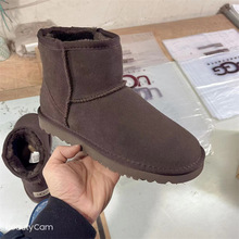 新款冬季经典5854雪地靴女真皮羊毛低帮女鞋保暖加厚棉鞋男跨境