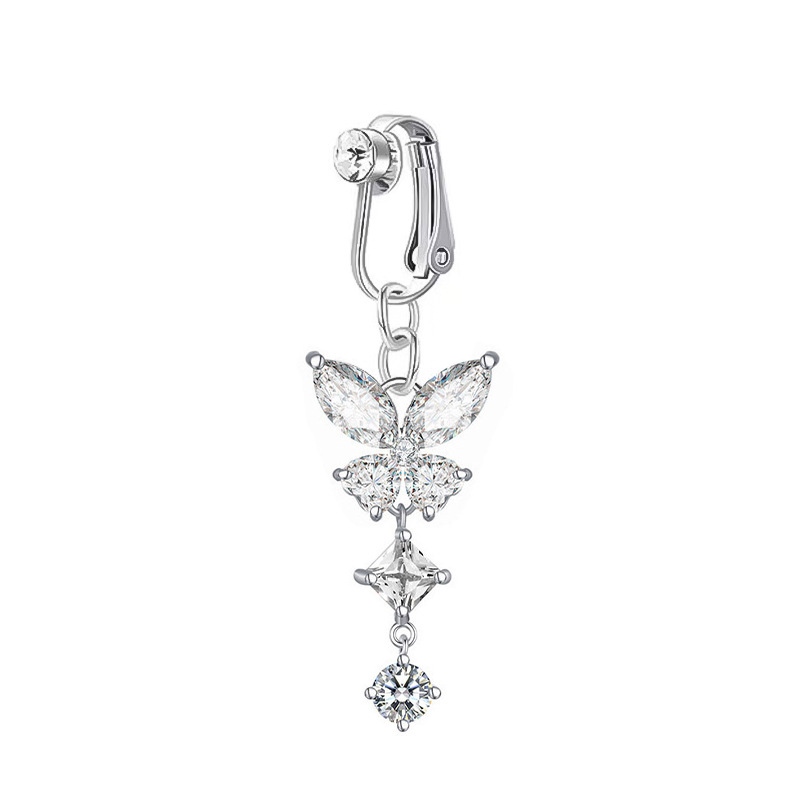 Bijou de piercing pour nombril en forme de cœur, papillon en zircon, style européen et américain (INS)._voghion.com