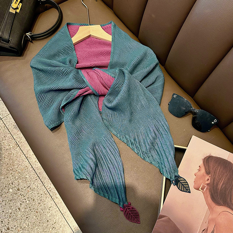 Sopa para mujeres otoño y invierno nuevo colgante de doble color de moda multifuncional bufandas de columna cervical calentamiento bufandas de seda