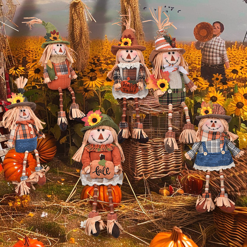 Nuevo festival de cosecha transfronterizo muñeca Rudolf Decoración de Día de Acción de Gracias muñeca enana regalo Decoración de escritorio