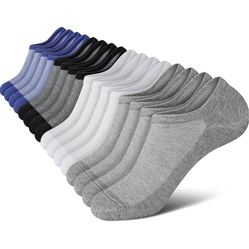 Cross-border Amazon Men's and Women's Socks plus size Summer Thin Casual Shallow Mouth Invisible Breathable Boat Socks Without Heel Socks