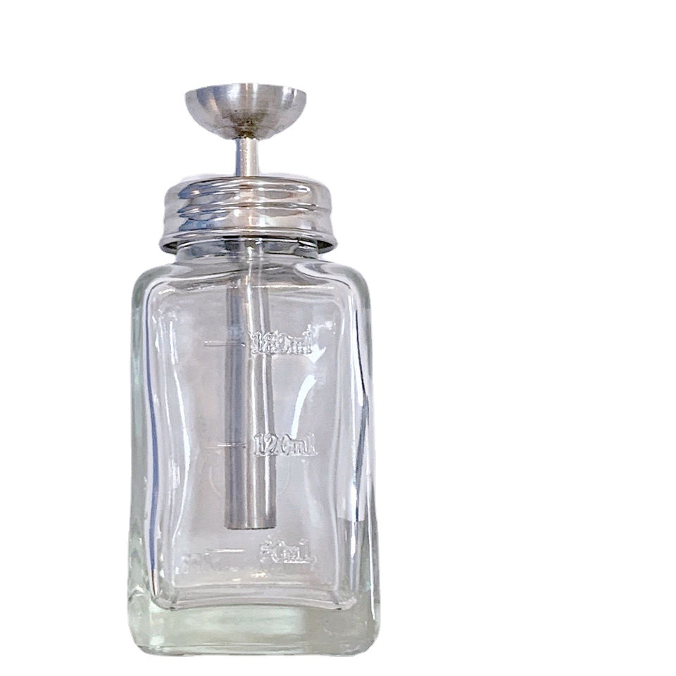 Spot manicura tienda de limpieza de uñas a presión, lavador líquido de limpieza, agua, anti-retorno de líquidos, red fina, botella de vidrio vacía 180ml