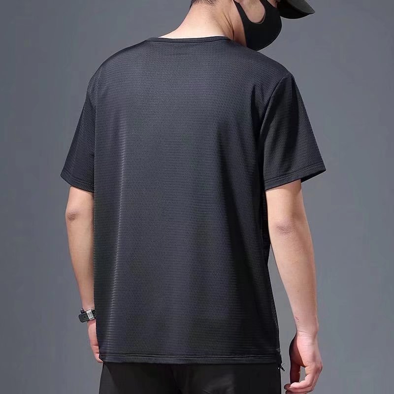 163g Weight Short Sleeve Sleeve Length Polyester Fabric Type Wholesale Men's Polyester Simple Style Solid Color Short Sleeve Men's T-shirt