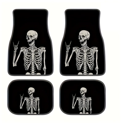 American car foot mat carpet, Avtomobil döşəmə paspasları - rz-skull-5-33-44cm-two-pieces