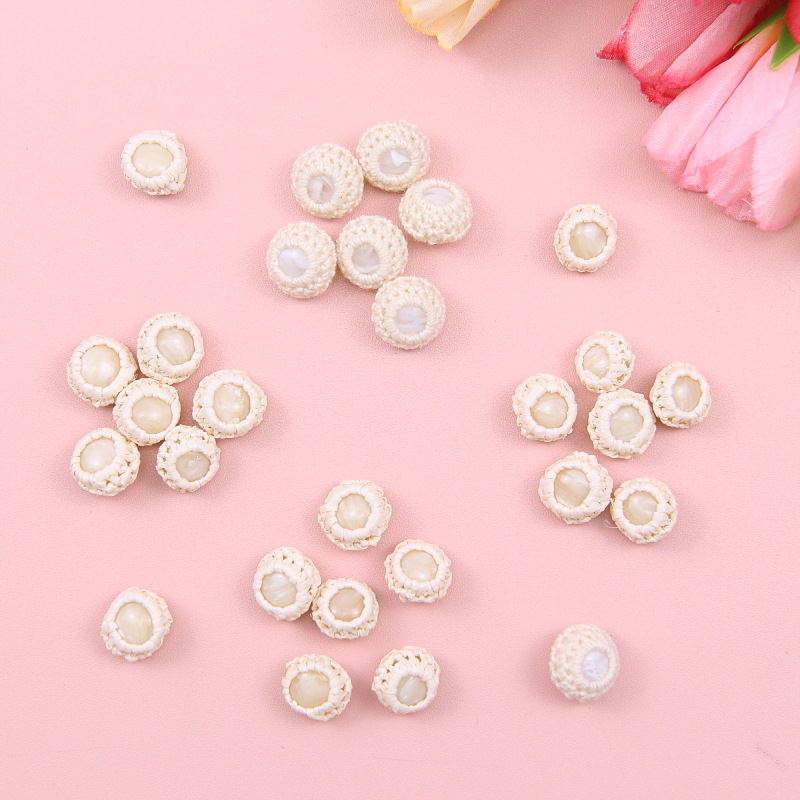 精致手工钩织拉菲草棉线树脂扭扣 旗袍外套头饰服装装饰辅料