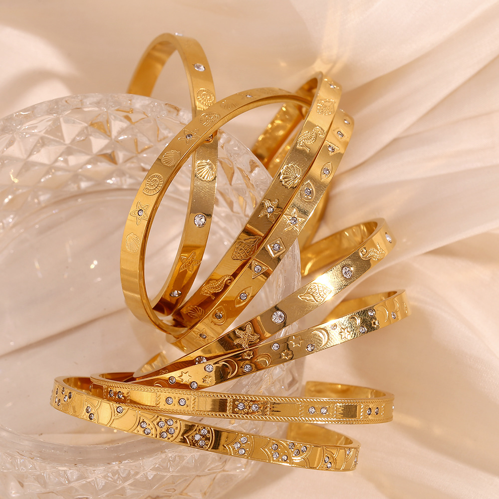 Ocean Pattern Stainless Steel Bracelet