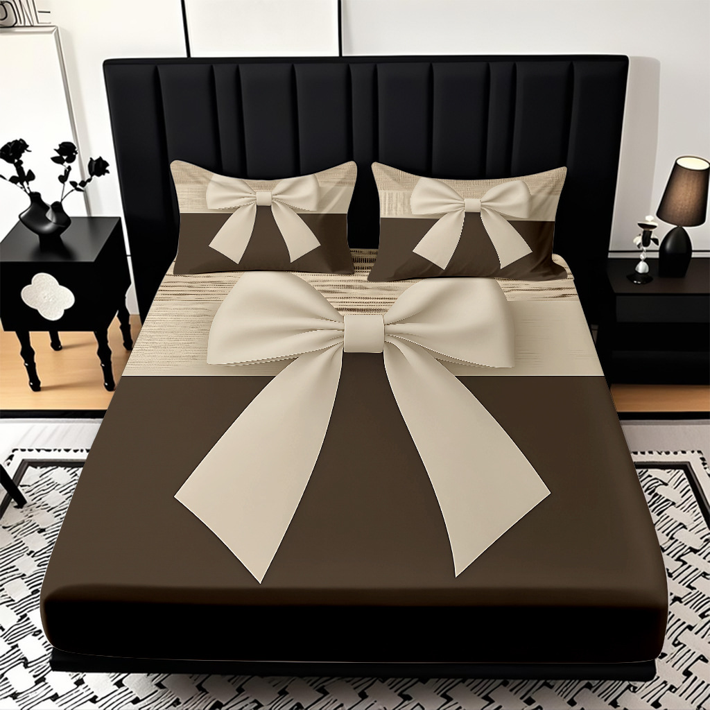 TEMU / JIT abrasión cama caseta serie de arco multicolor impresión digital 3D ropa de cama para dibujar se puede ajustar