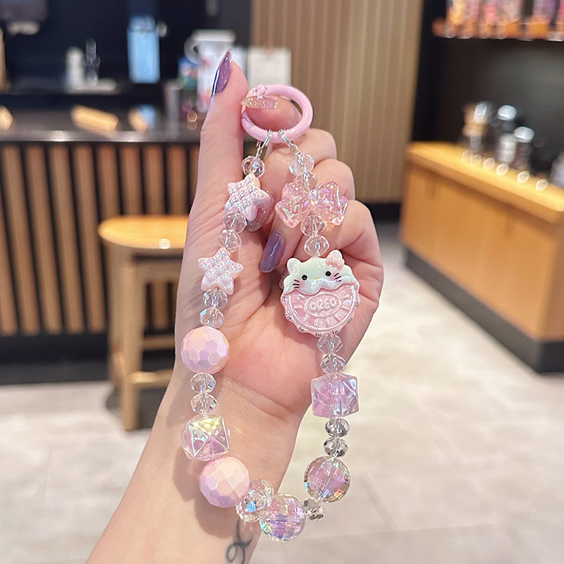 爆発的なクロミ三麗鴎糖塊チェーンチェーンアクセサリーキーホルダー携帯電話ケースリストバンド式ショートチェーンは落下を防ぐことができる|undefined