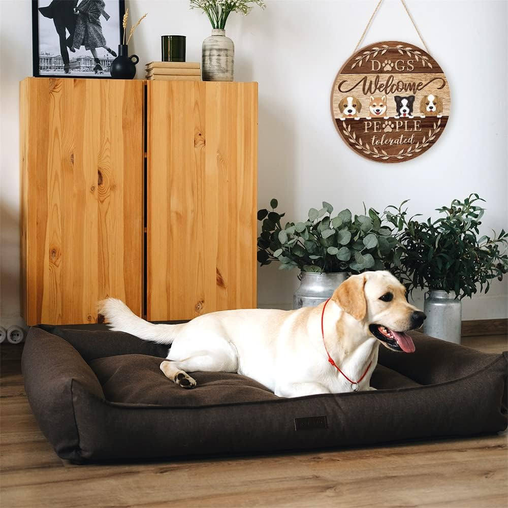 Perro creativo de madera placa Colgante placa colgante hogar placa colgante pared vacaciones puerta placa decoración bienvenida
