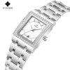 Waterproof square quartz steel belt, fashionable women's watch