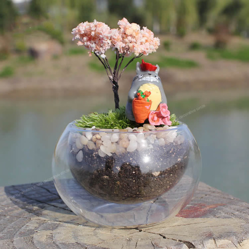 Creative moss micro-landscape ornaments, succulent plant DIY materials, mini cherry blossom trees, peach blossom tree landscaping ornaments