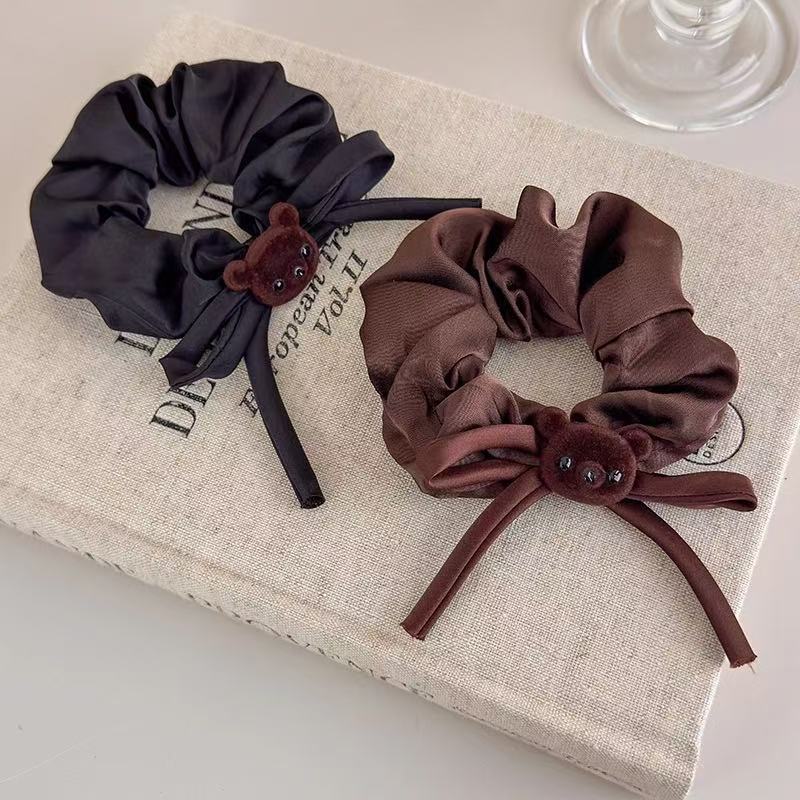 Scrunchie con fiocco e orsetto per donna accessorio per capelli_voghion.com