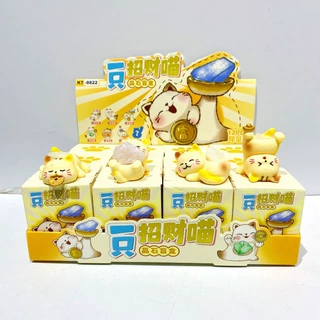 新款可爱一只招财喵水晶盲盒小红书爆款创意潮玩桌面装饰女生礼物