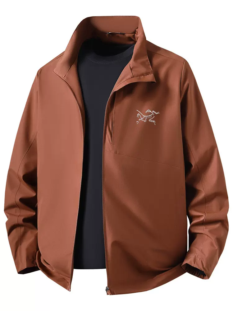 【奥特莱斯专柜】刺绣鸟家2025秋季男士立领夹克运动户外防风外套