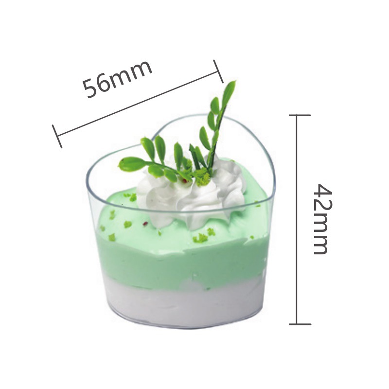 Vasos desechables transparentes para postres con tapa y cuchara, para gelatina y mousse