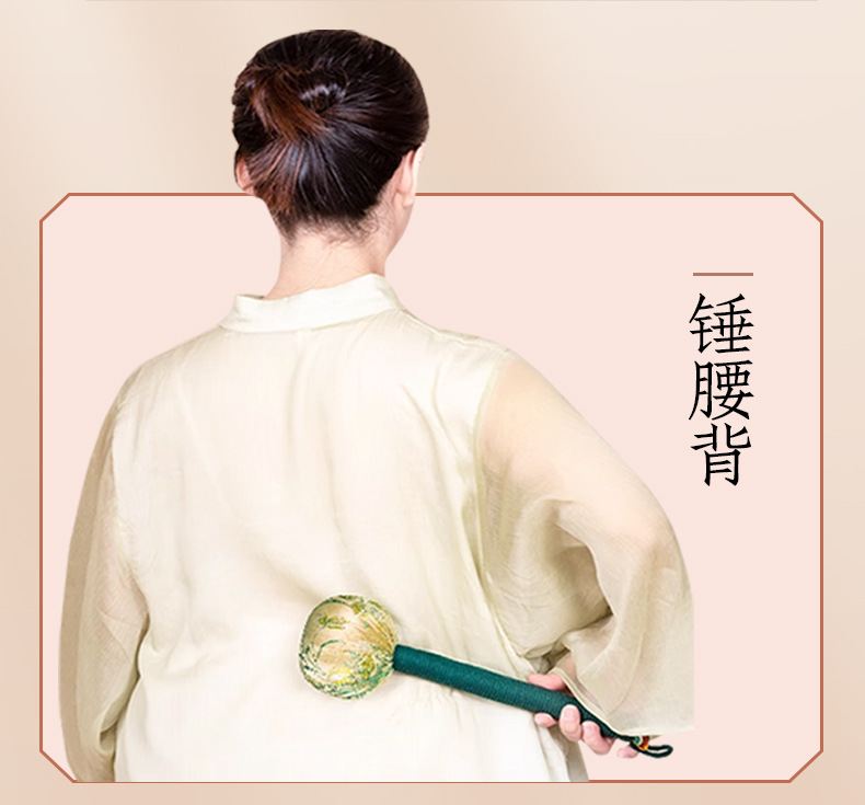 Mugwort Wellness Hammer 27cm Beige Handheld Moxa Massage Stick for Meridian Tapping in use