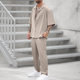 Summer Fashion Shirt Casual Pants Two-piece Set Hot Selling Men's New Style Repair Trendy Solid Color Men's Fashion Suit