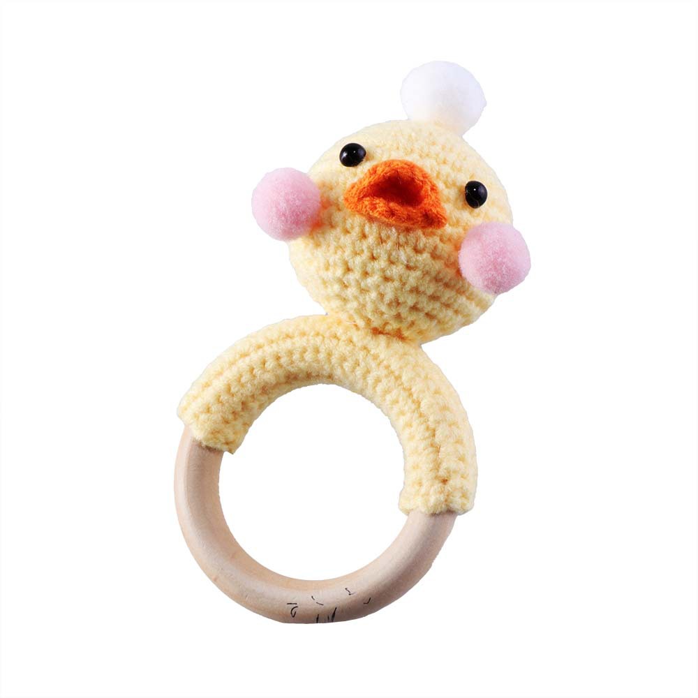 Baby Knitted Rattle Bell Wooden Ring Sounding Rattle Toy Rattle Toy Baby Soothing Doll Hand Crocheted Weaving display picture 13