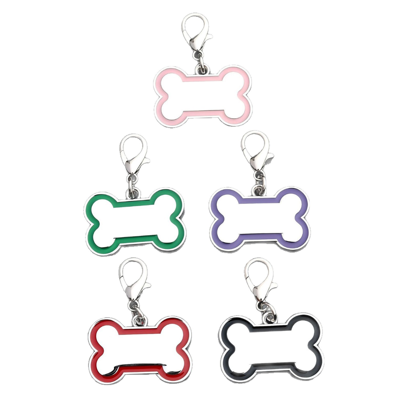 Collar de hueso de tamaño de aleación de langosta de hebilla para mascotas con inscripción láser para evitar perder tarjeta de identificación