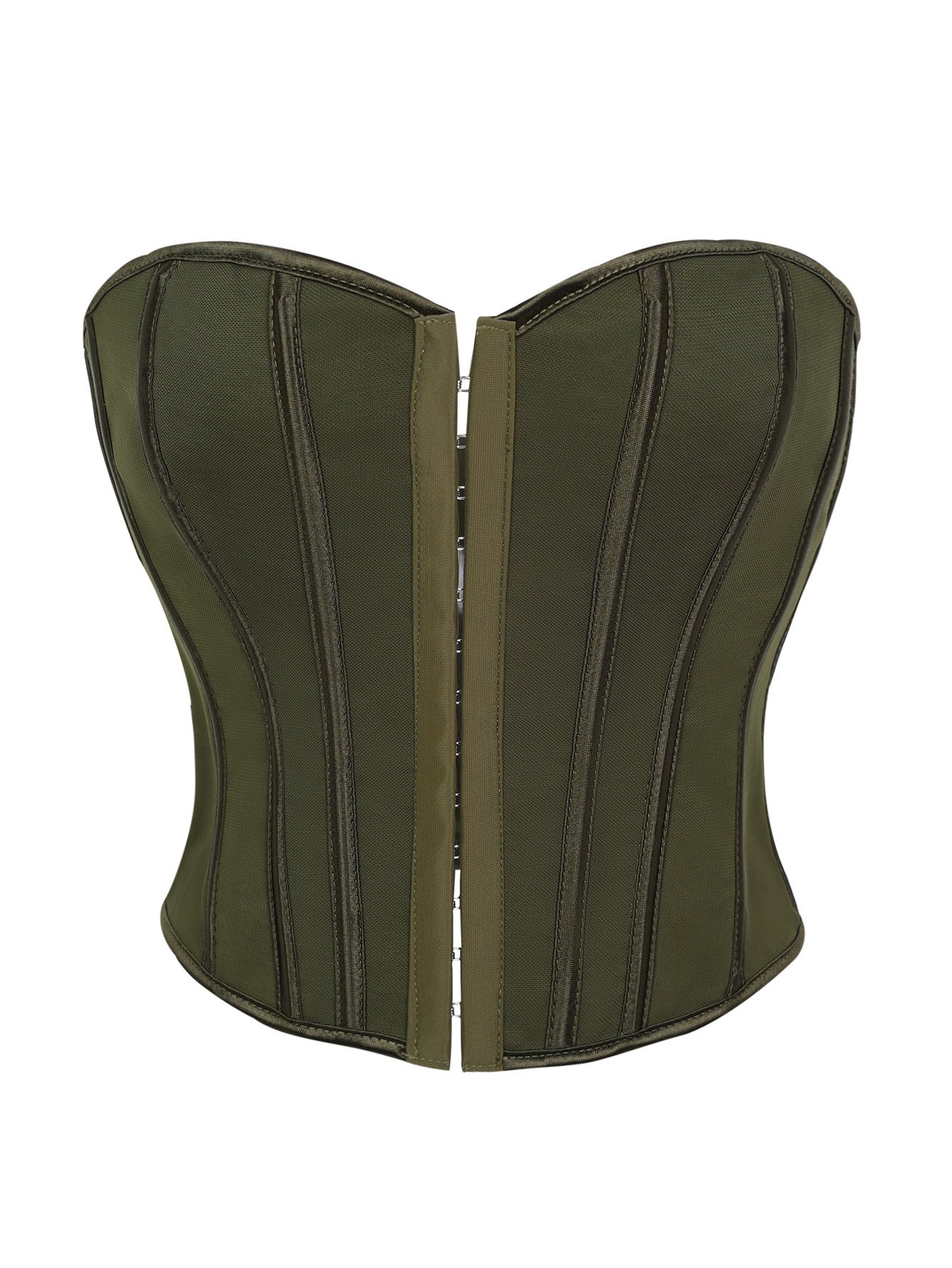 Top Corsé Moldeador con Estampado de Leopardo de Poliéster con Abotonadura Simple